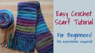 How to crochet an easy lace scarf for beginners [upl. by Otes]