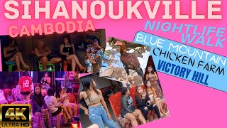 Sihanoukville Nightlife Tour Cambodia 🇰🇭 4K [upl. by Pantin]