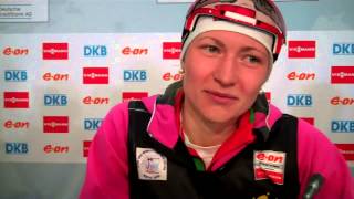 Darya Domracheva Flowers and a Win in Sochi [upl. by Licha]