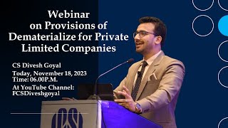 Dematerialization of Shares of Private Limited Company  Live Discussed  Webinar [upl. by Adnamahs]