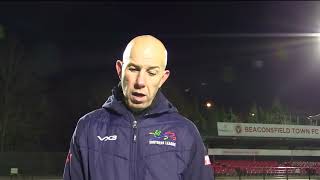 Beaconsfield Town v AFC Totton  25th November 2023  Managers interview [upl. by Ditzel226]