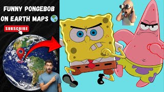 😱 Funny Pongebob 🧽 on Google and Google Earth Maps 🌎📍😲like yutube funny map shhort vairalvideo [upl. by Aibun]