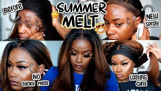 ✨NEW✨EXTREME HOLD SUMMER LACE SPRAY 👀🥹 Whats Tea Sis  Sweatproof Wig Install  Laurasia Andrea [upl. by Bbor]