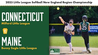 2023 Little League Softball New England Region Championship Connecticut vs Maine [upl. by Neelloc260]