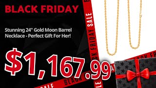 10K Yellow Gold Barrel Moon 3mm Necklace 24 Inches 1110 g [upl. by Lavoie776]