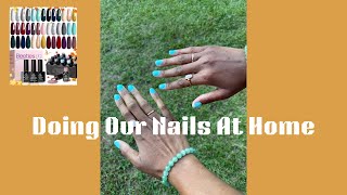 Doing Our Nails At Home  Beetles Gel Nail Polish Kit  Martina and Shabrina [upl. by Ynavoeg]