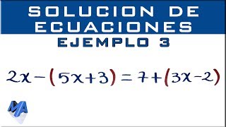 Solucionar ecuaciones lineales  Ejemplo 3 [upl. by Vince]