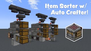 How to Build a Item Sorter with Auto Crafter  Minecraft Tutorial [upl. by Atnwahs]