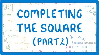 GCSE Maths  How to Solve a Quadratic by Completing the Square Part 2  Solve When a1 53 [upl. by Algar]