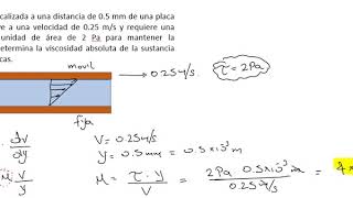 Propiedades de los fluidos Viscosidad ejercicio 💧💧 [upl. by Aridni406]