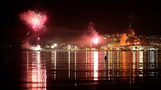 Midnight Orthodox Greek Easter Fireworks In Skiathos [upl. by Llywellyn675]