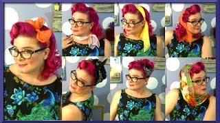 7 Ways to Wear a Hair Scarf  Vintage Style [upl. by Kazue]