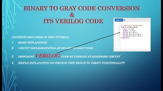 BINARY TO GRAY CODE CONVERTER  Digital Electronics  VERILOG  Digital VLSI [upl. by Immij506]