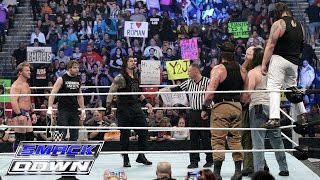 Roman Reigns Dean Ambrose amp Chris Jericho vs Bray Wyatt Harper amp Rowan SmackDown Jan 28 2016 [upl. by Beera]