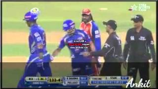 Kieron Pollard vs Mitchell Starc Fight IPL 2014 Fight [upl. by Notak]