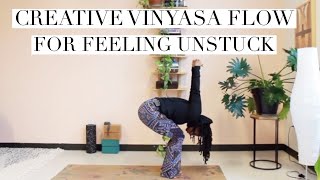 Creative Vinyasa Flow for Feeling Unstuck  Yoga by Biola [upl. by Wynny]