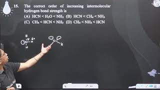 The correct order of increasing intermolecular hydrogen bond strength is [upl. by Yhtomit109]