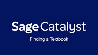 Sage Catalyst VitalSource User Guide 2 Finding a Textbook [upl. by Brande]