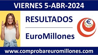 Resultado del sorteo EuroMillones del viernes 5 de abril de 2024 [upl. by Dranyar]