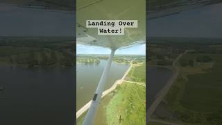 Coming in for landing over a river ✈️ cessna cessna172 pilot airplane pilotlife flycessna [upl. by Hseyaj]