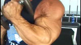 Bodybuilder Lance Johnson trains biceps [upl. by Hsur]