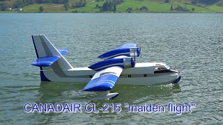 Canadair CL215 scale 18 quotmaiden flightquot Sihlsee Switzerland [upl. by Anifled]