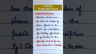 What is under subscription of shares  class 12 accounting  issue of shares [upl. by Hteazile458]