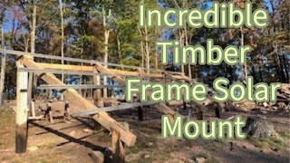 DIY Solar Ground Mount offgridsolar timberframe [upl. by Nilloc]