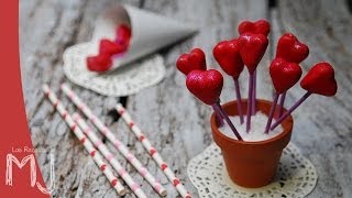 CAKE POPS DE CORAZONES PARA SAN VALENTÍN  Receta fácil [upl. by Gunn]