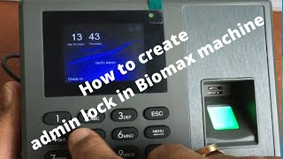 How to create admin password for biomax device  how to create admin lock in biometric [upl. by Negiam]