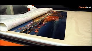 Sublimating large format ChromaLuxe HD metal photo panels [upl. by Ynamad]