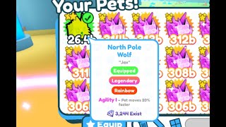 fusing 12 gold fluffies rainbow north pole wolf recipe  pet simulator x christmas part 1 [upl. by Lehsar]