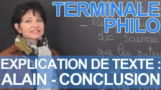 Explication de texte Alain  conclusion  Philosophie  Terminale  Les Bons Profs [upl. by Aver644]