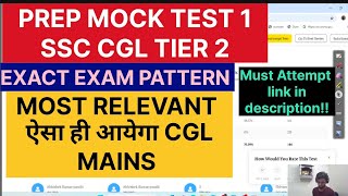 Prep Mock Test1 CGL2024MAINS MOCK TEST TODAY📚✍️💯oliveboardsscmaths [upl. by Zeeba]