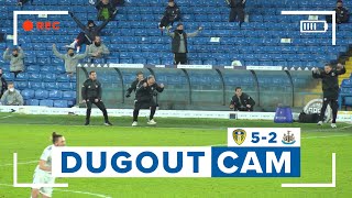 DUGOUT CAM  Marcelo Bielsa celebrates Jack Harrison screamer  Leeds United 52 Newcastle United [upl. by Anaibaf451]