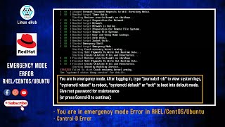 How to Fix Server Emergency Mode Error in RHELCentOSUbuntu  ControlD Error SOLVED [upl. by Aidekal]