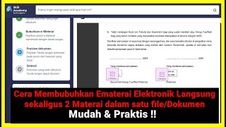 🔴Cara Membubuhkan Ematerai Elektronik 2 Materai sekaligus dalam satu file Dokumen Seleksi CPNS 2024 [upl. by Haimarej]