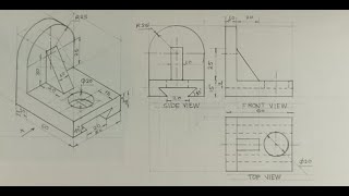 Orthographic projection  Technical drawing  Engineering drawing [upl. by Aivatnohs247]