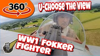 Fokker Eindecker Flight  Onboard 360° View [upl. by Yellehs]