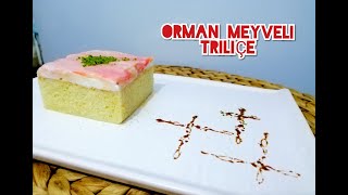 ORMAN MEYVELİ TRİLİÇE TARİFİ  Kekini yapması çok basit  kabarması garantili [upl. by Trebloc]