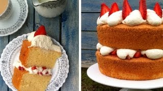 Sponge Cake Recipe Fluffy Moist HOW TO COOK THAT Ann Reardon Victoria Sponge Chiffon Cake [upl. by Shani]