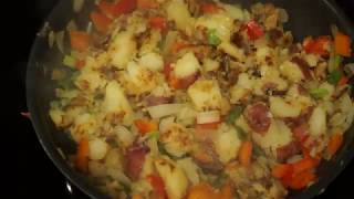 Fried Potatoes with Onions and Peppers [upl. by Fortier424]