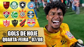 TODOS OS GOLS DESTA QUARTAFEIRA 070824  GOLS DE HOJE PELO BRASILEIRÃO  COPA DO BRASIL [upl. by Nnaid]