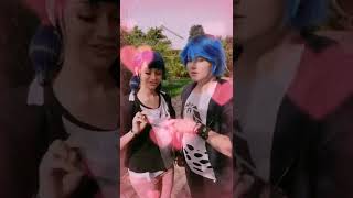 Lukanette in real 😍 shorts lukacouffaine miraculous marinette lukanette [upl. by Sitoiganap]