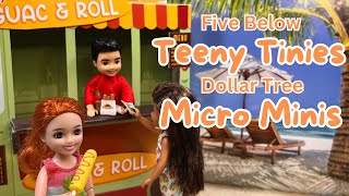 Five Below and Dollar Tree Miniatures Teeny Tinies Play Sets and Micro Minis [upl. by Enetsirhc232]