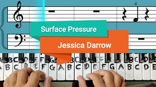 Surface Pressure Jessica Darrow piano essentials for beginner cover song [upl. by Guadalupe]