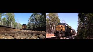 CSX Q647 at N Resaca with 3 engines and some Potash cars Underneath and Above Shots [upl. by Udella709]