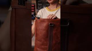 HAND MAKING a Leather Tote Bag from SCRATCH [upl. by Hearsh]