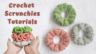 Crochet Scrunchie  Tutorial Cara Membuat Scrunchie Rajut  Ikat Rambut Rajut Tutorial [upl. by Dawkins120]