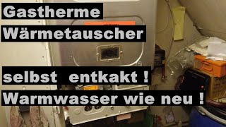 Warmwasser bleibt kalt oder läuft nicht mehr Kombitherme Wärmetauscher entkalkt ganz einfach [upl. by Ennaoj]